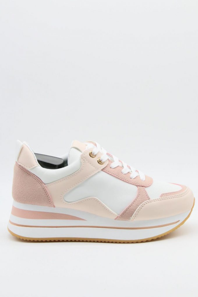 Sneakers roze/wit.