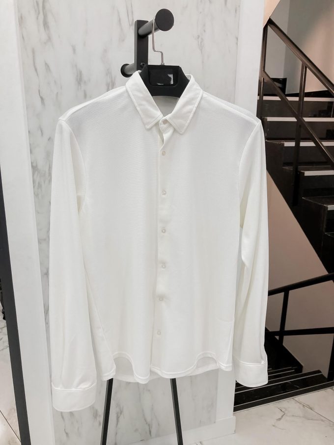 White long shirt.
