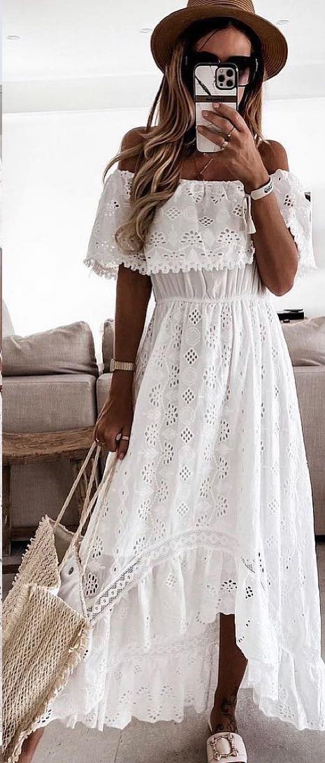 White summer dress/kant.
