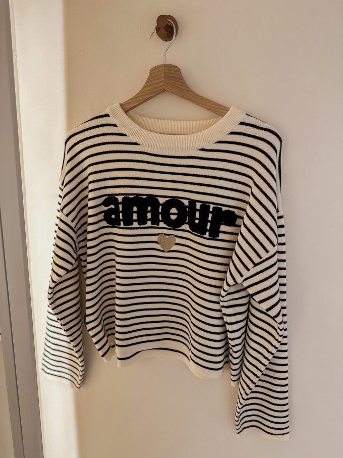 Sweater striped AMOUR.