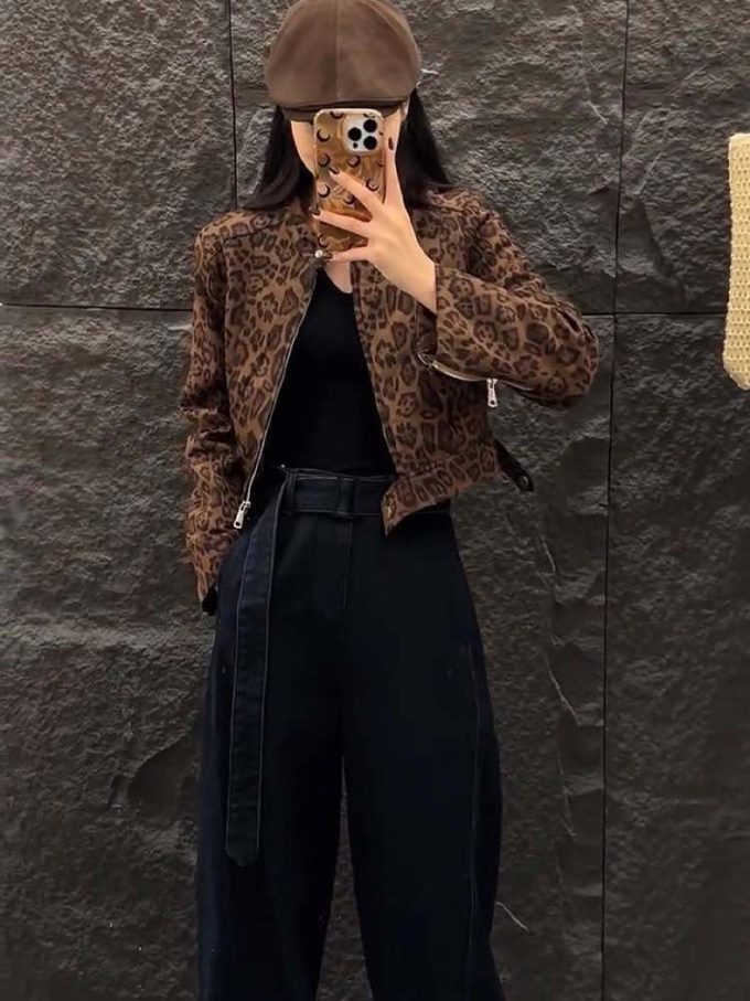 Leopard jacket.