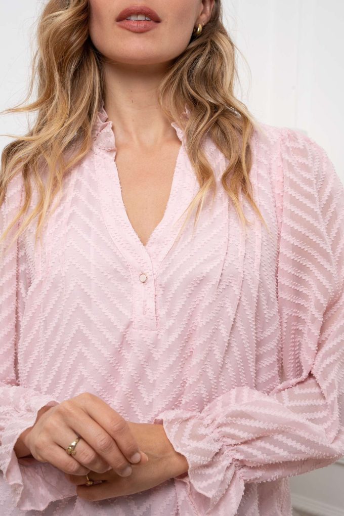 Rose blouse v-hals.