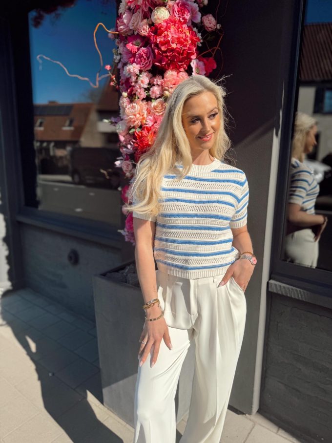 Striped top.