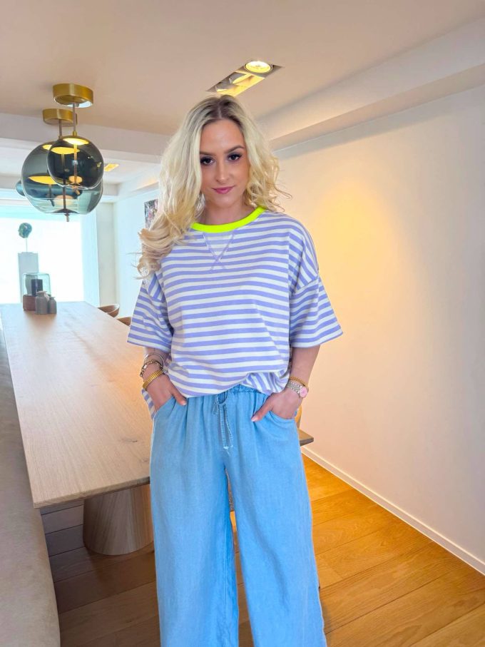 Striped t-shirt col fluo.