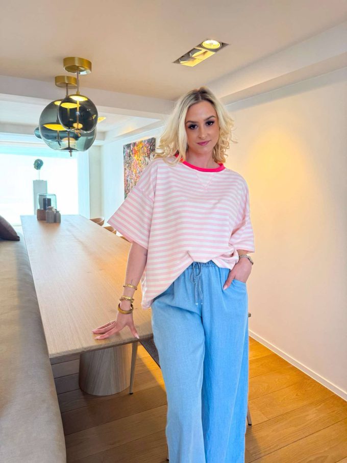 Striped t-shirt col fluo.