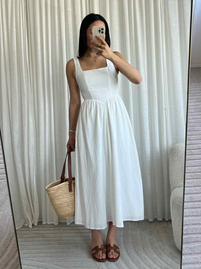 Cotton maxi dress.