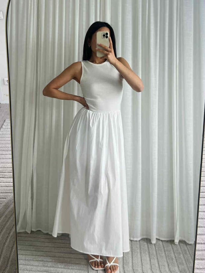 Maxi cotton poplin dress.