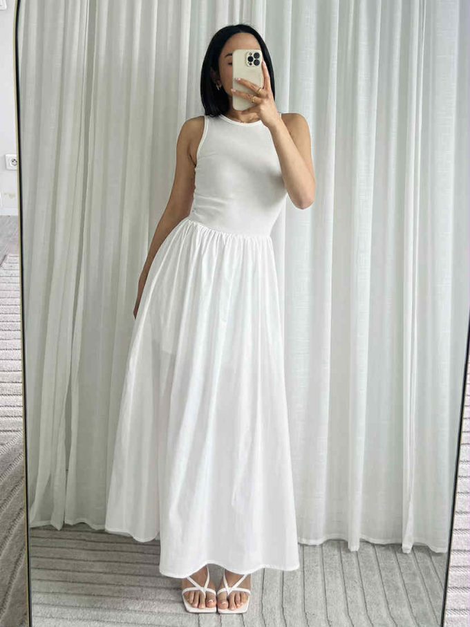 Maxi cotton poplin dress.