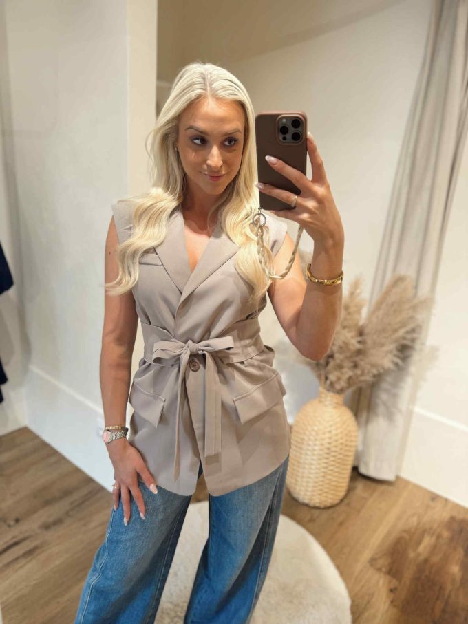 Gilet with belt.