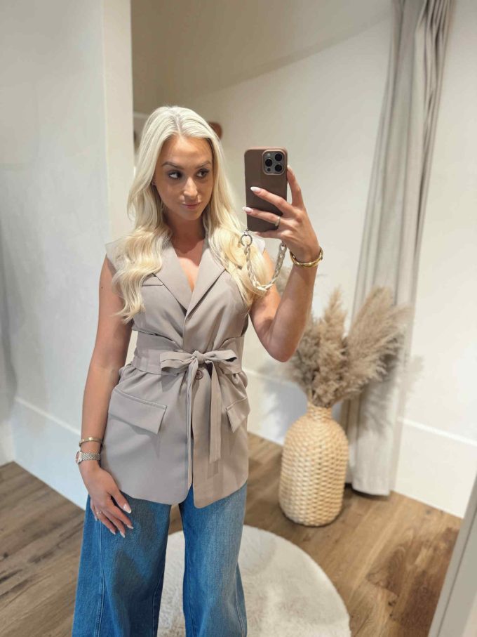 Gilet with belt.
