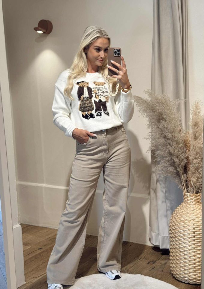 Wide leg beige.