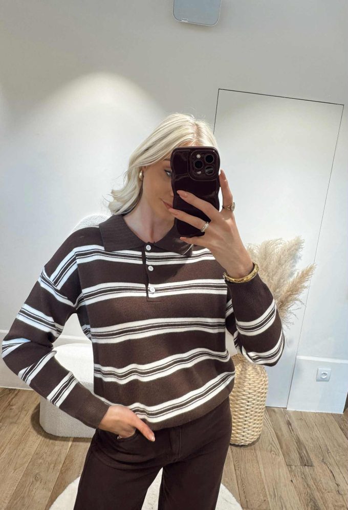 Striped polo.