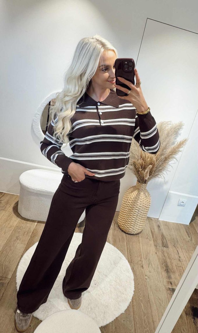 Striped polo.
