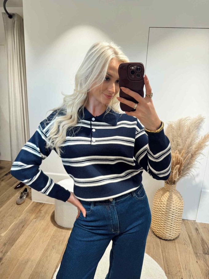 Striped polo.