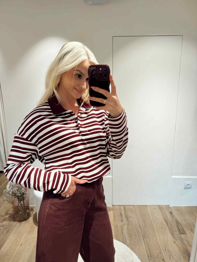 Striped polo.