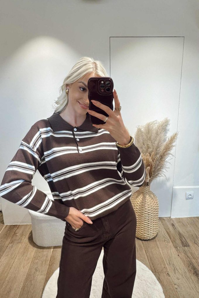 Striped polo.