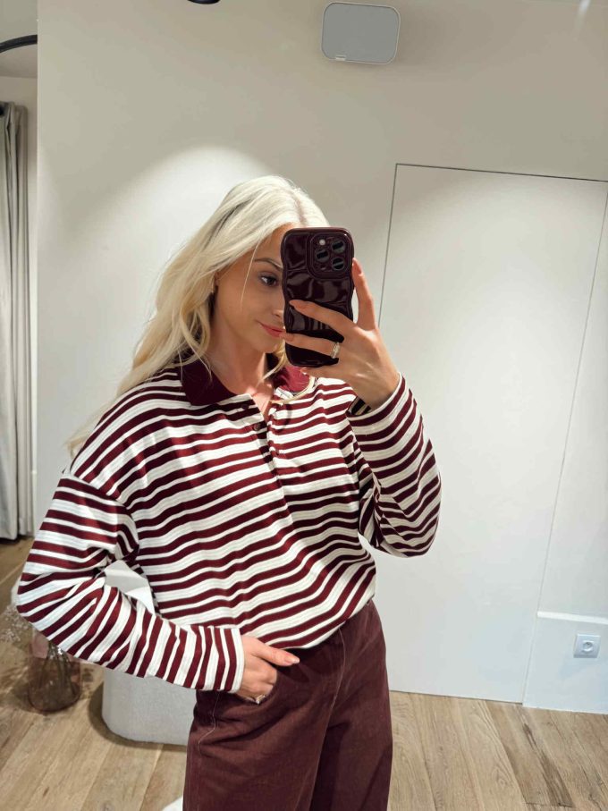 Striped polo.