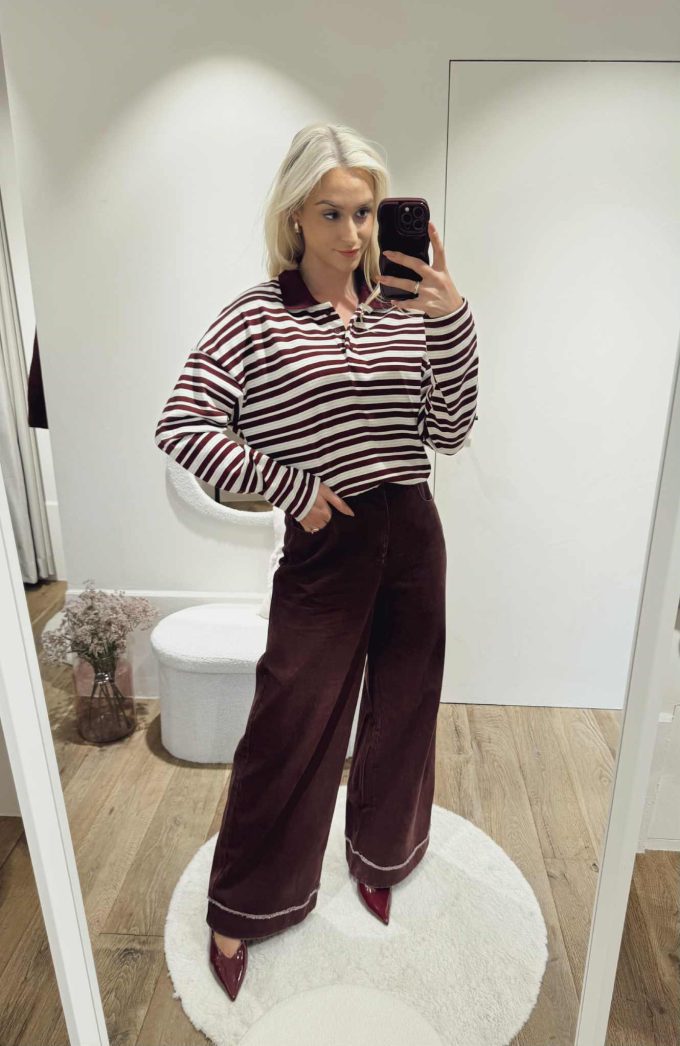 Striped polo.