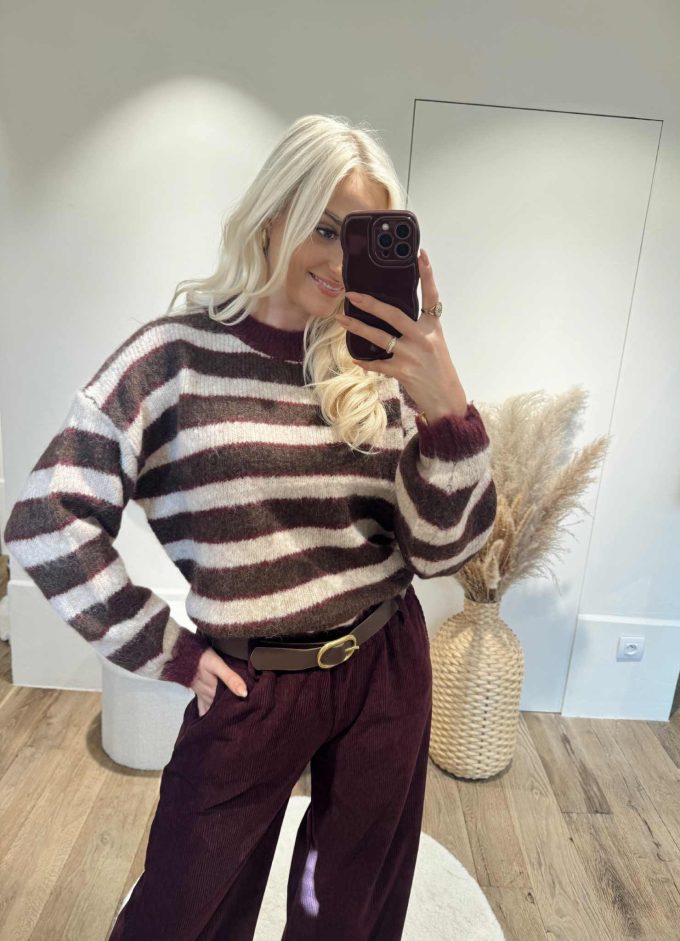 Striped sweater.