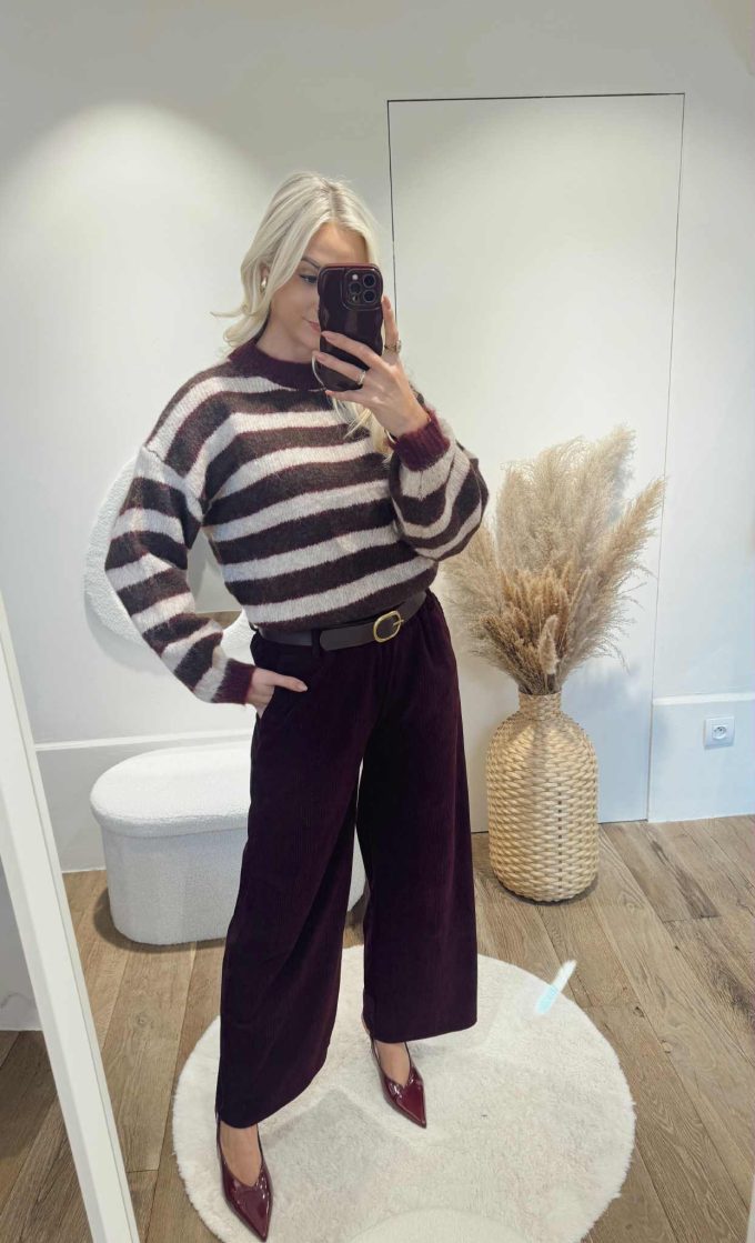 Striped sweater.
