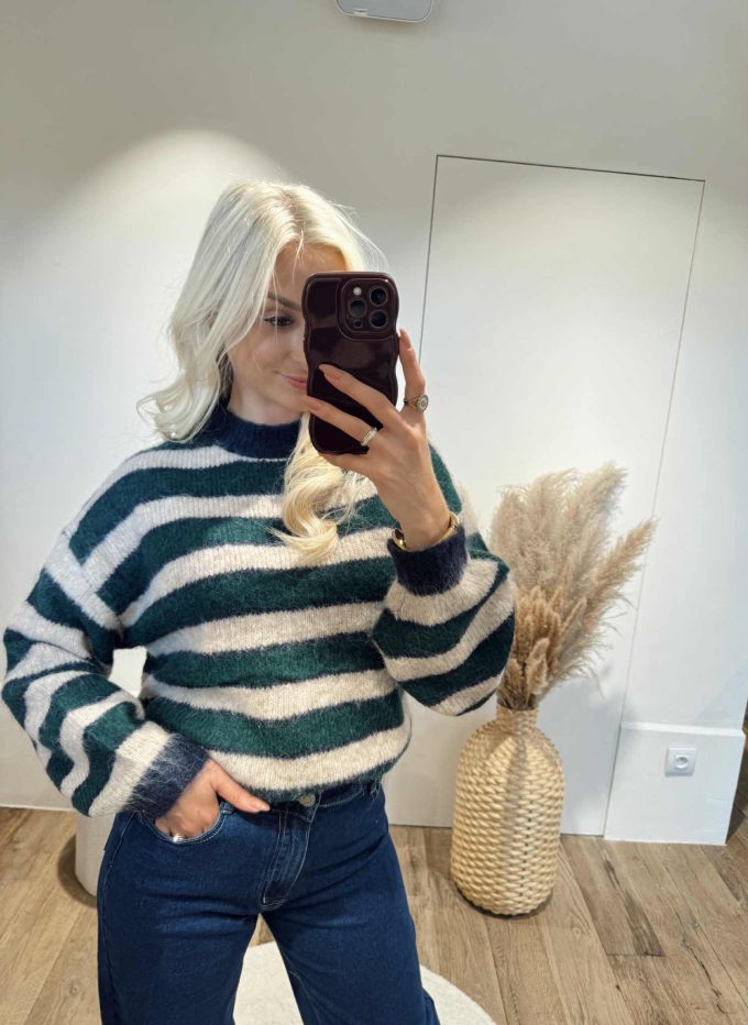 Striped sweater.