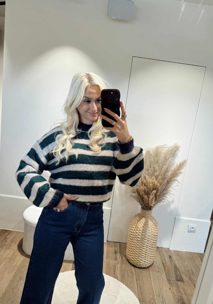 Striped sweater.