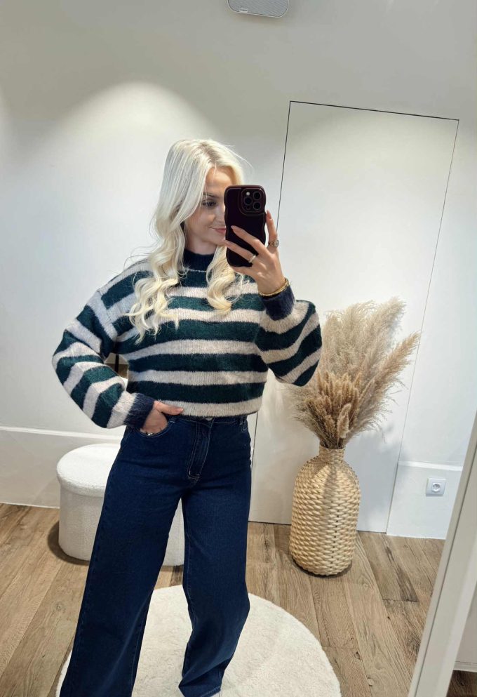 Striped sweater.