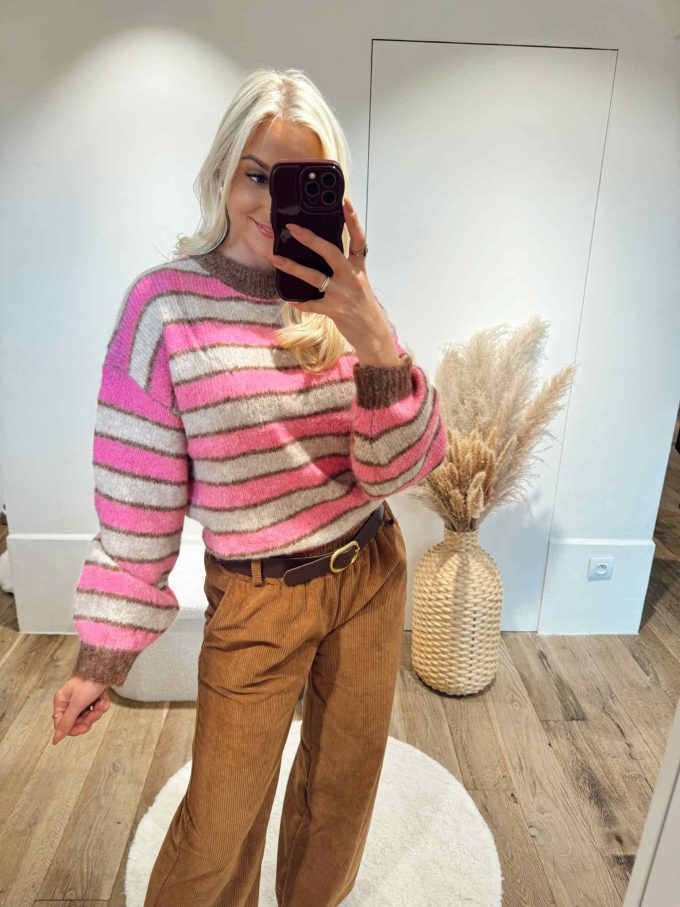 Striped sweater.