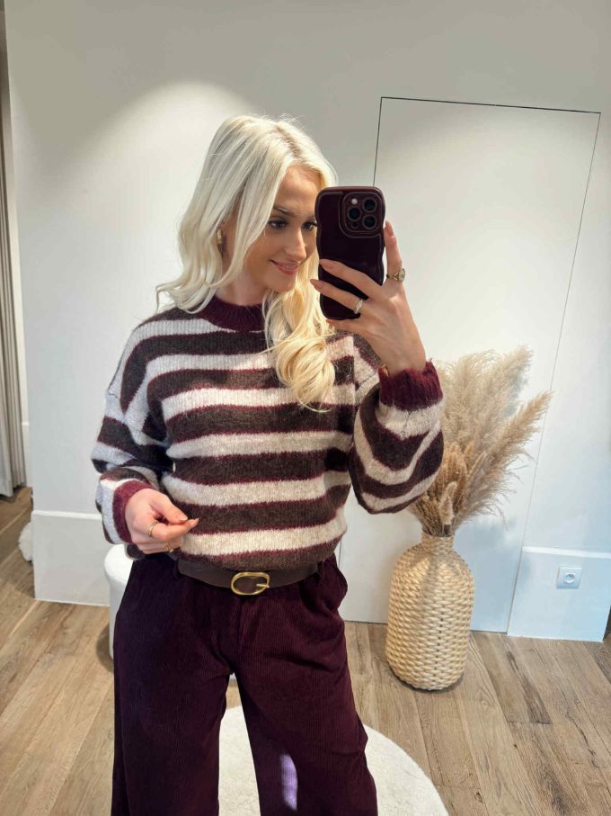 Striped sweater.