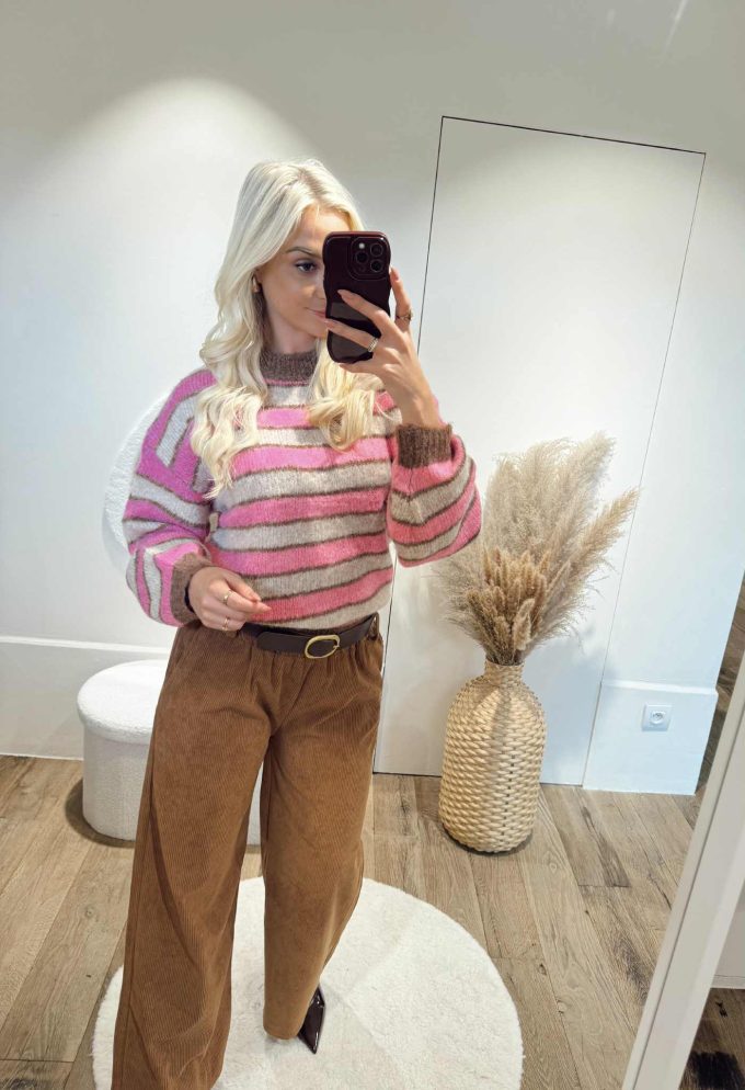 Striped sweater.