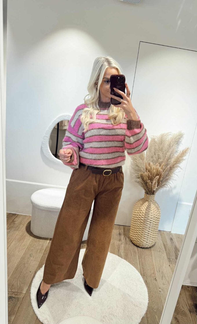 Striped sweater.