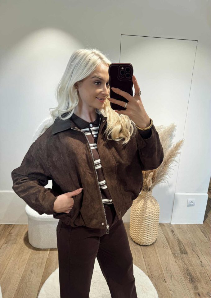 Veste effet daim.